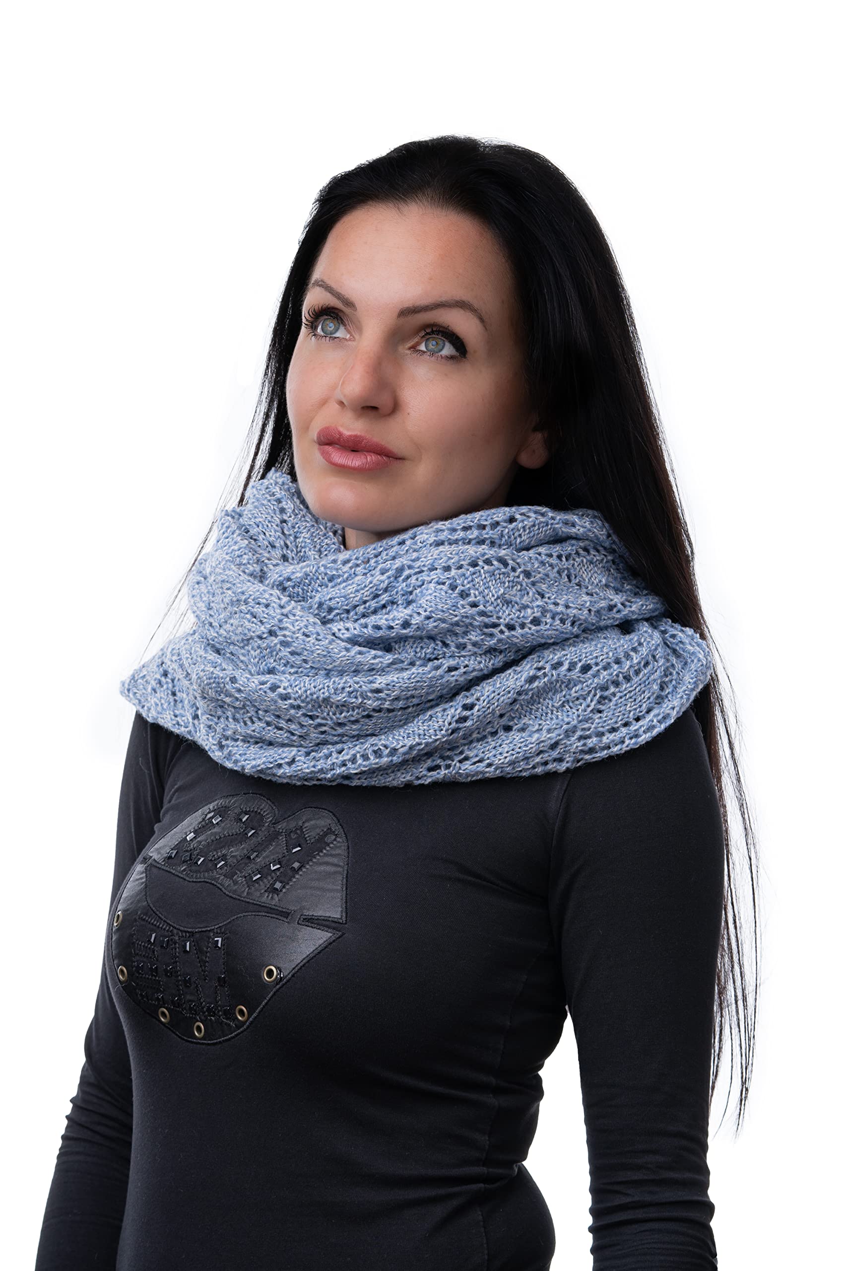 Merino Wool Loop Scarf Snood - Sky One Size-image-c1b60d06-9ff9-42e2-81c9-0f72b5b3b579-114985