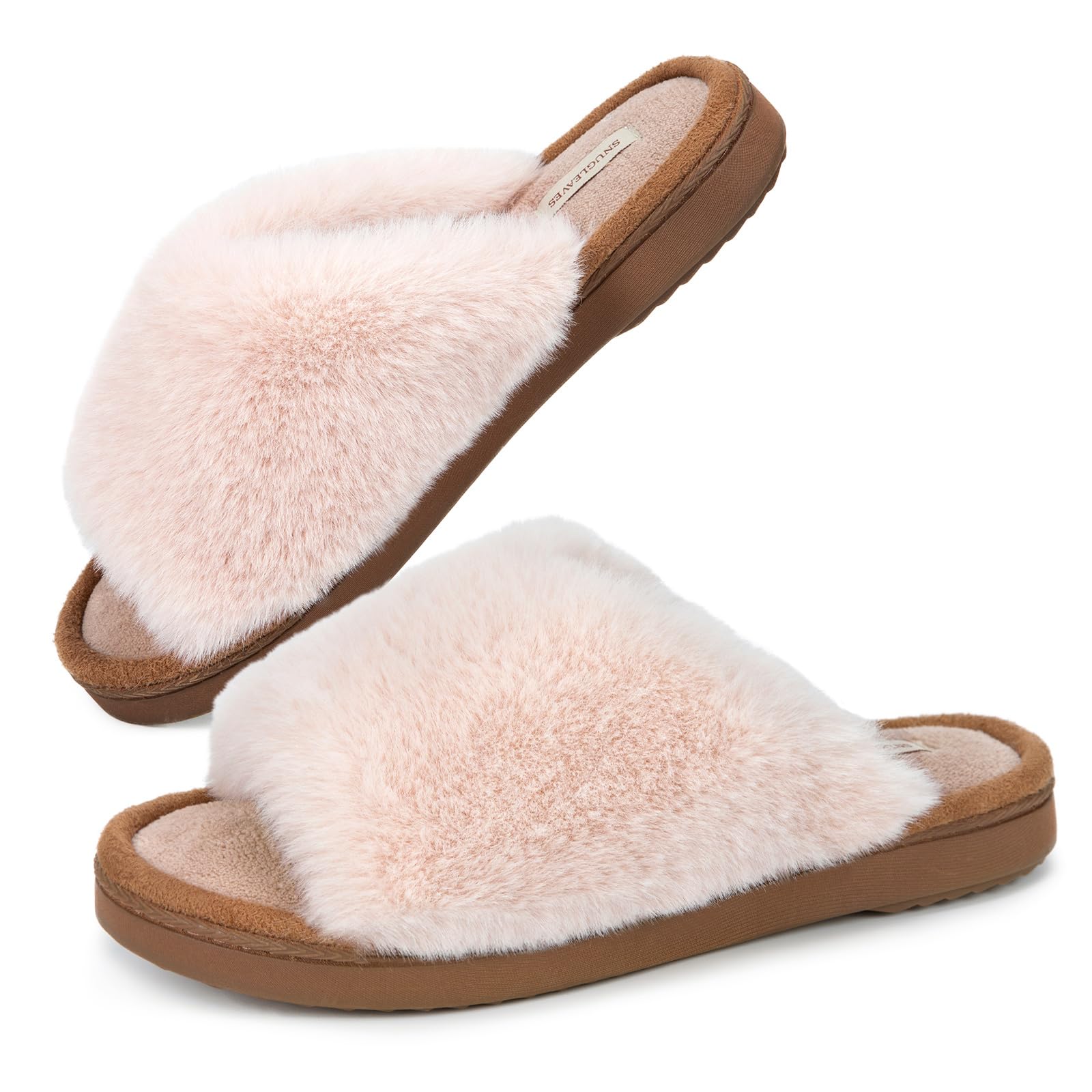 Slippers Pattern Diy Faux Fur Slides Snug Leaves Ladies' Deluxe
