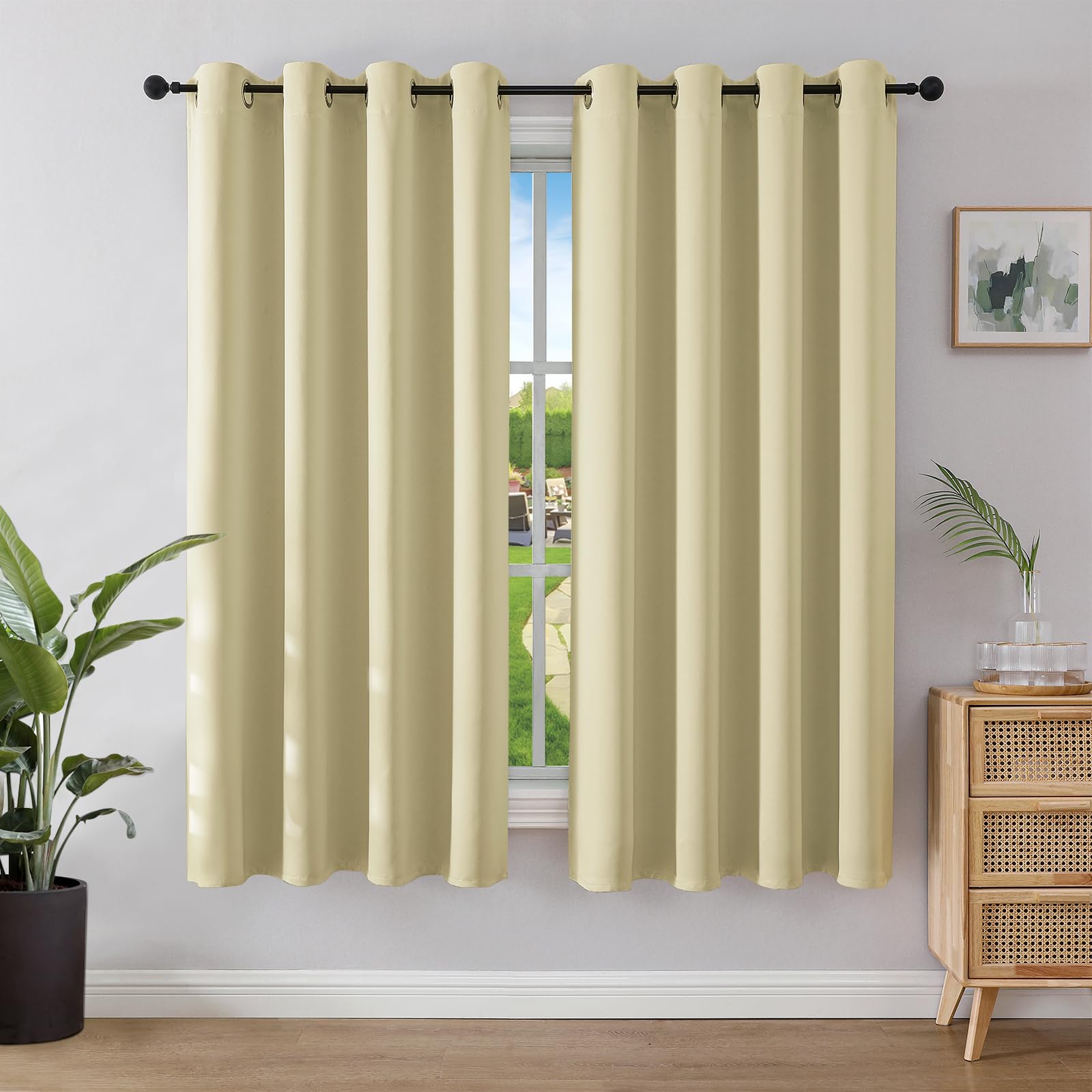 Blackout Eyelet Curtains - Beige 46 x 72 Inch-image-d6c9ff52-eda2-4d5c-a171-6ab60d47dc54-112928