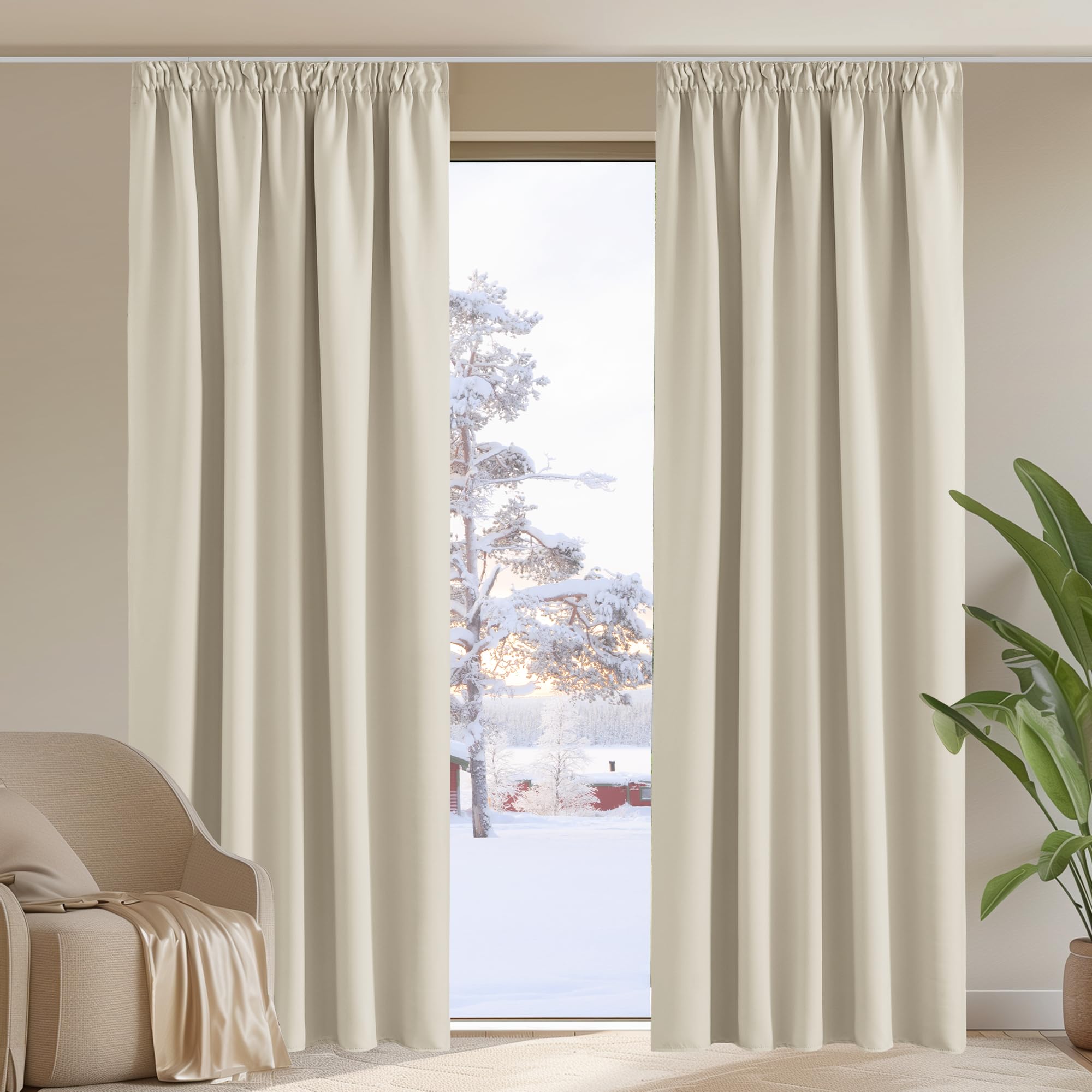 Thermal Blackout Curtains - Light Beige W90 x L90-image-8dd52584-723b-4b7f-a30b-94a129d9a726-123411