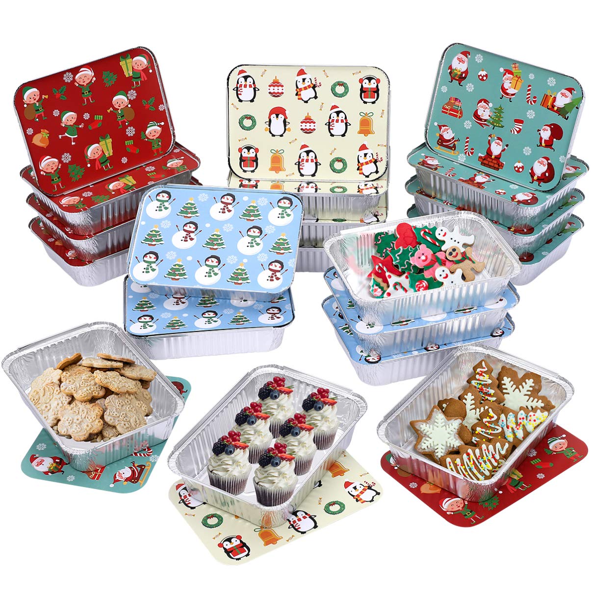 Christmas Disposable Aluminium Foil Trays  - 26x19x6.4cm, 20 Pack-image-bf2dff91-275b-475c-8e64-d80ba892d7f1-59579