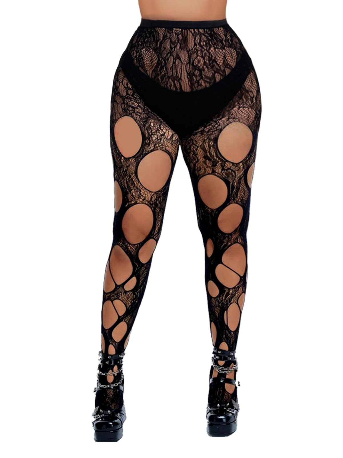 sexy maternity lingerie Hollowed-out Tights Spider Net Fishnet Stockings Women Sexy Silk Nylon High  Waist Goth Black Tights main image 1