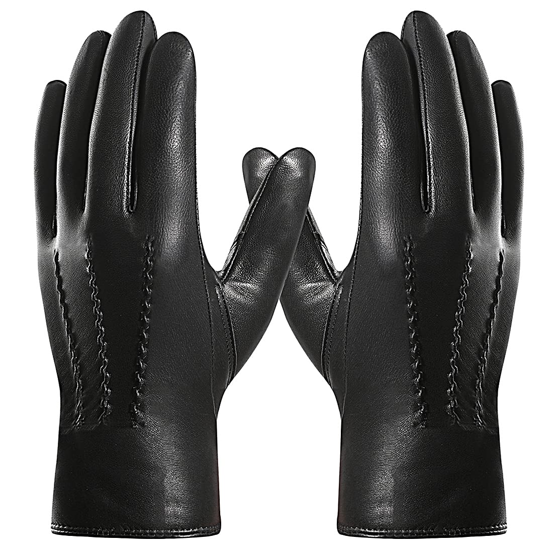 Men's Sheepskin Leather Gloves - Black Small-image-92eb10dc-a2db-4268-bc55-3a8c8a7948e8-112984
