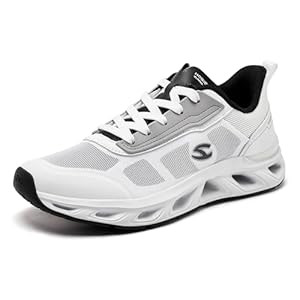 HOBIBEAR Mens Running Shoes Slip on Sneaker Athletic Walk White Size13