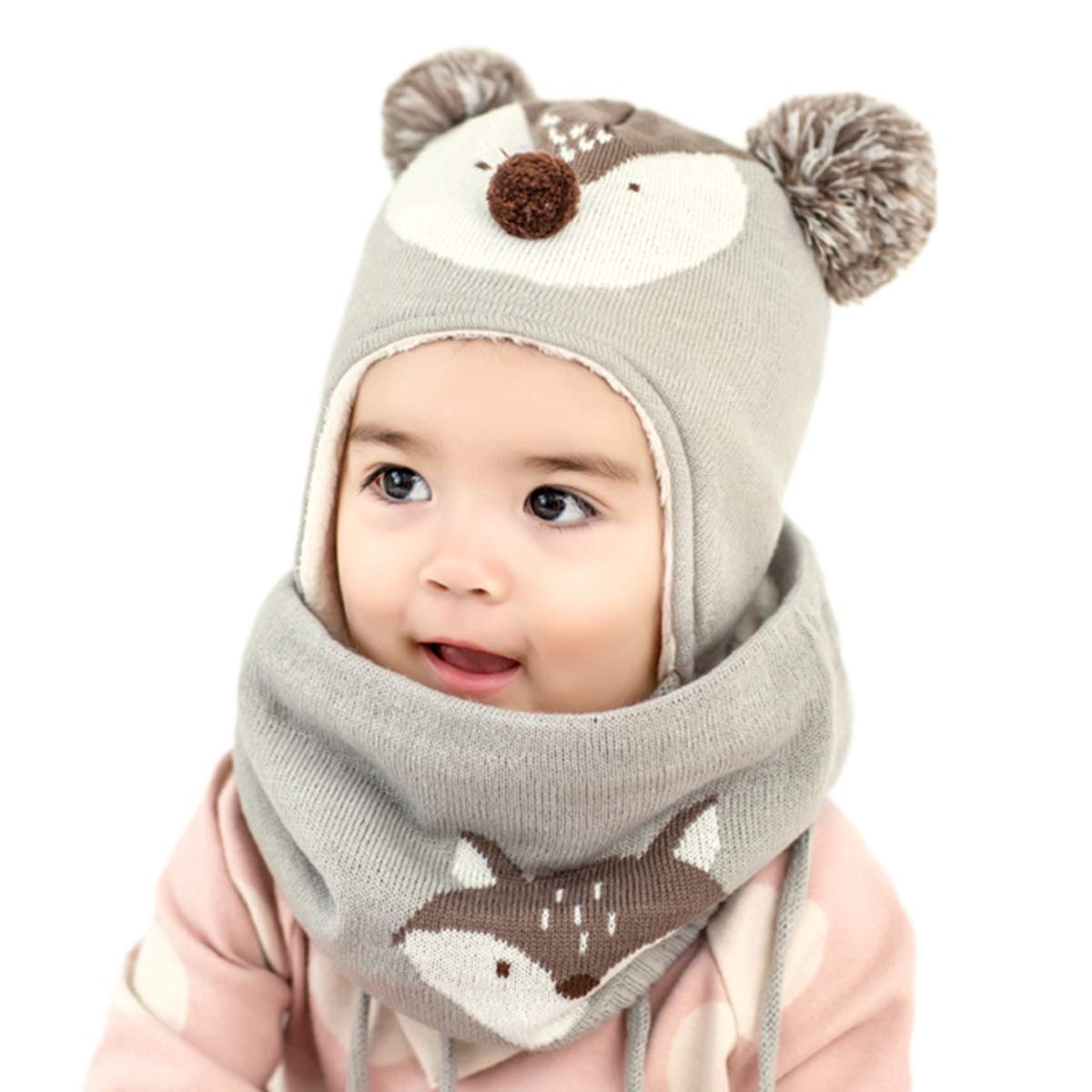 Kids Knitted Hat & Scarf Set - Grey L-image-b834d412-b7f1-40f0-8664-dad910db474a-110328