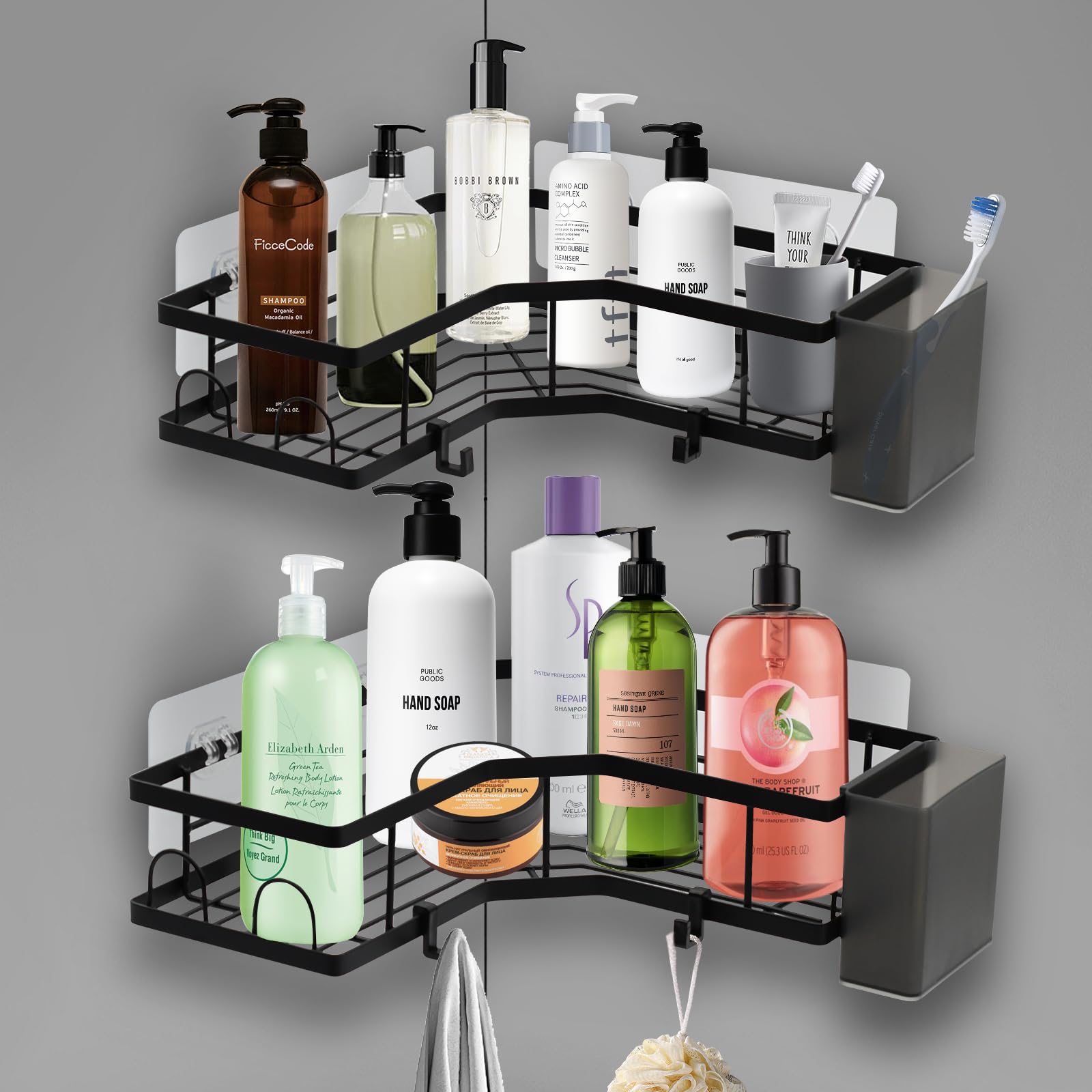 Adhesive Corner Shower Caddy Set - Black-image-caa36cb3-7b99-4f23-a2d6-d95e0040bfc6-91319
