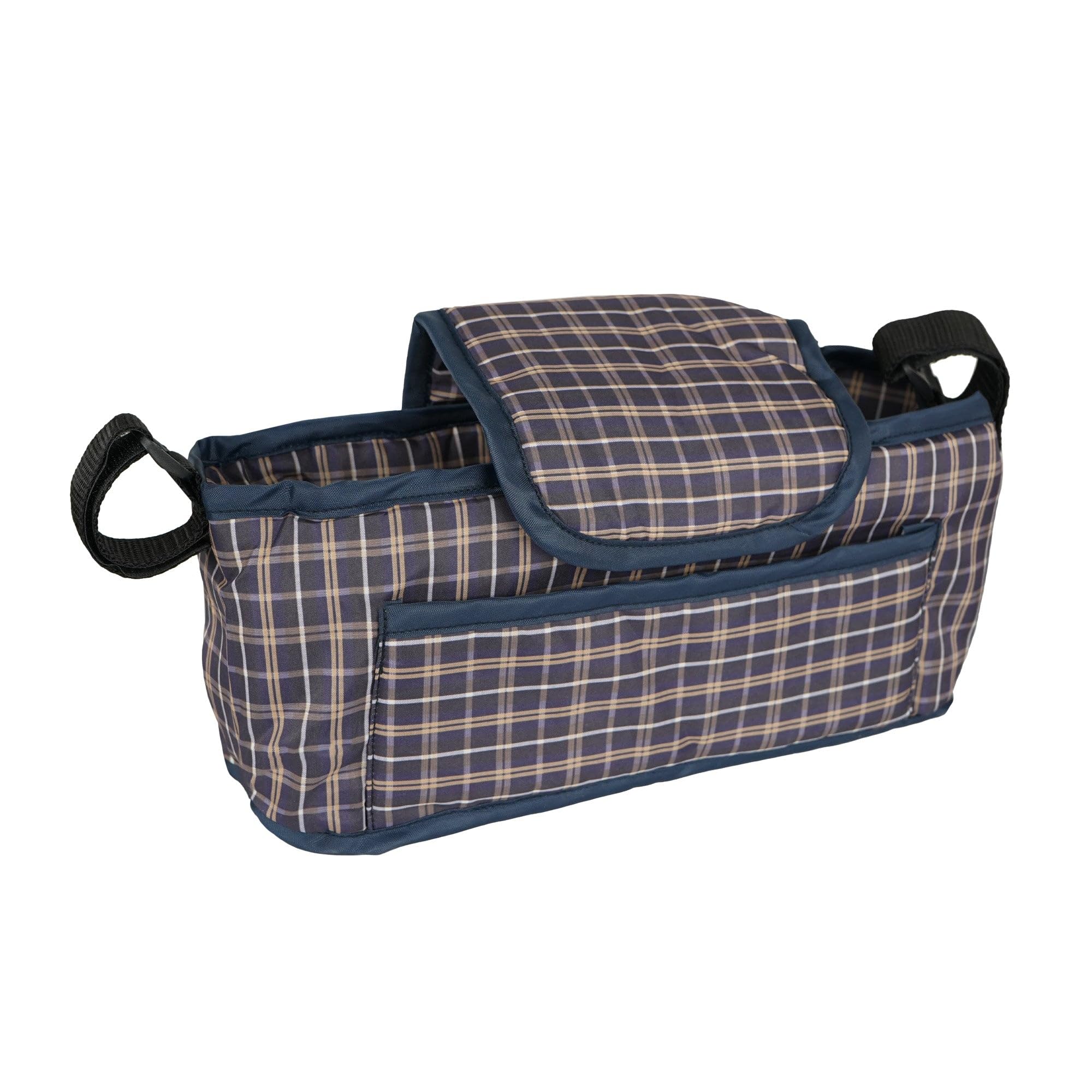 Pet Stroller Caddy Organiser - Blue Tartan-image-6f3e694f-ecd7-4755-bbe8-bf4cfbe92d6c-107899