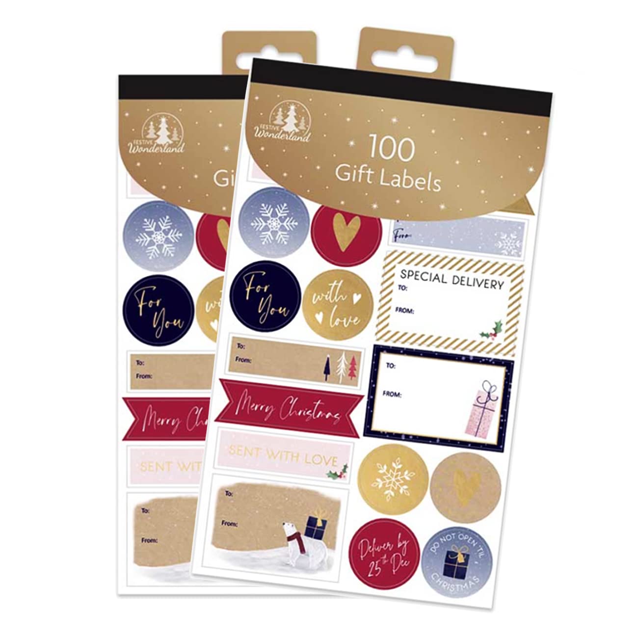 Assorted Christmas Gift Labels - Festive Foil Name Tags for Presents - Adhesive Stickers, 2 Pack-image-b9a28289-5352-4e7c-a547-3b120539021e-67837