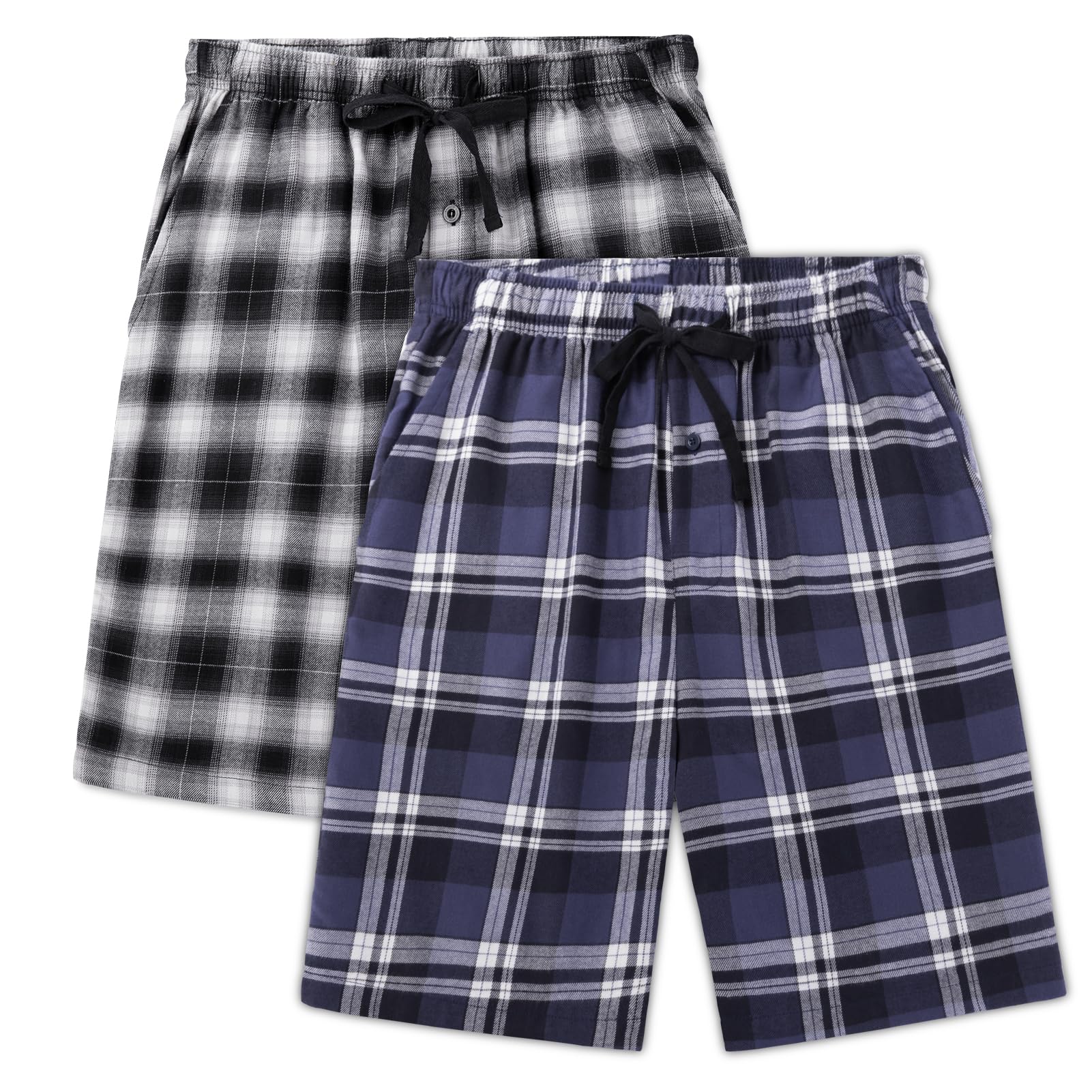 BAMBOO COOL Mens Pyjama Shorts Plaid Men'S Pj Bottoms Sleepwear