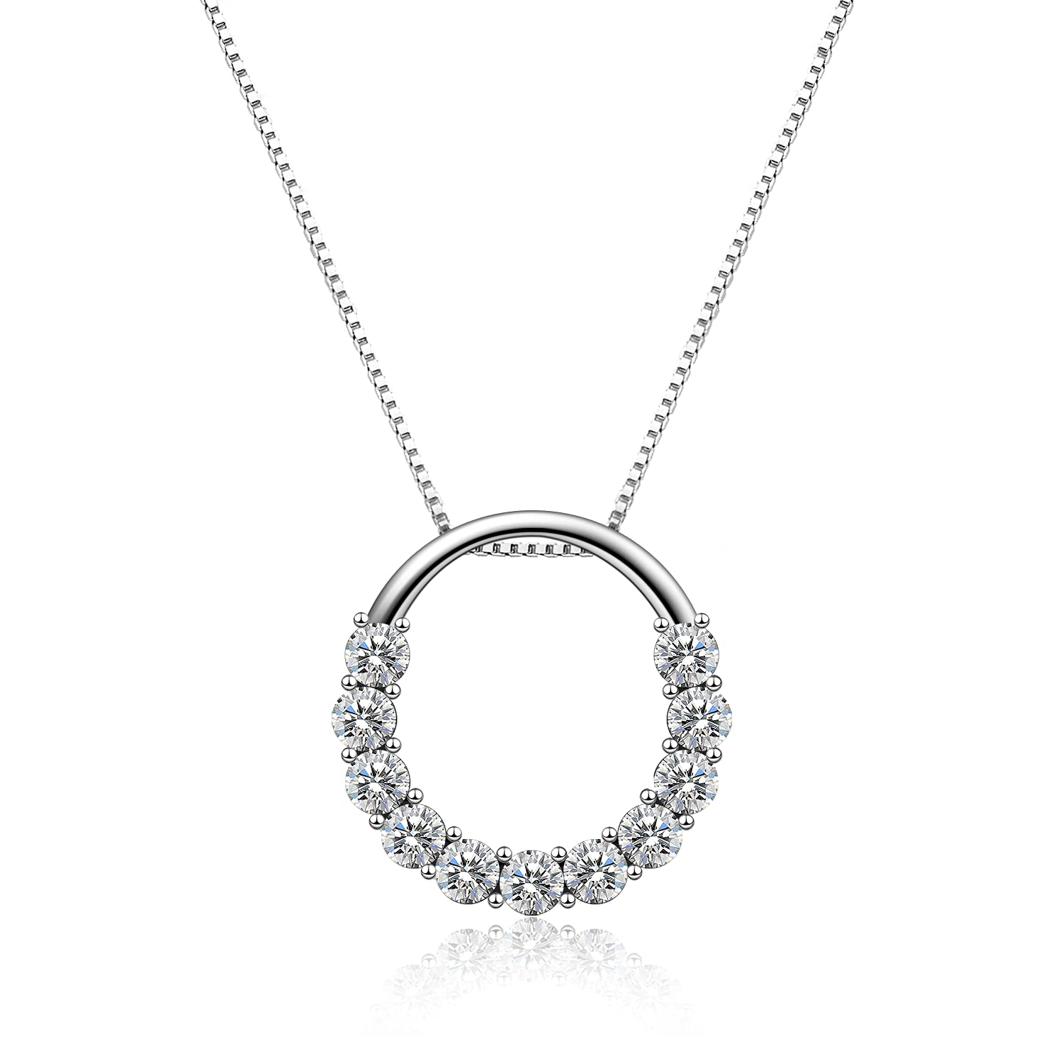 GENPAR Women's Necklace Sterling Silver Pendant Necklaces Cubic 925-image-fb52bb4c-b1dc-4a21-b3ac-9de44000685b-46588