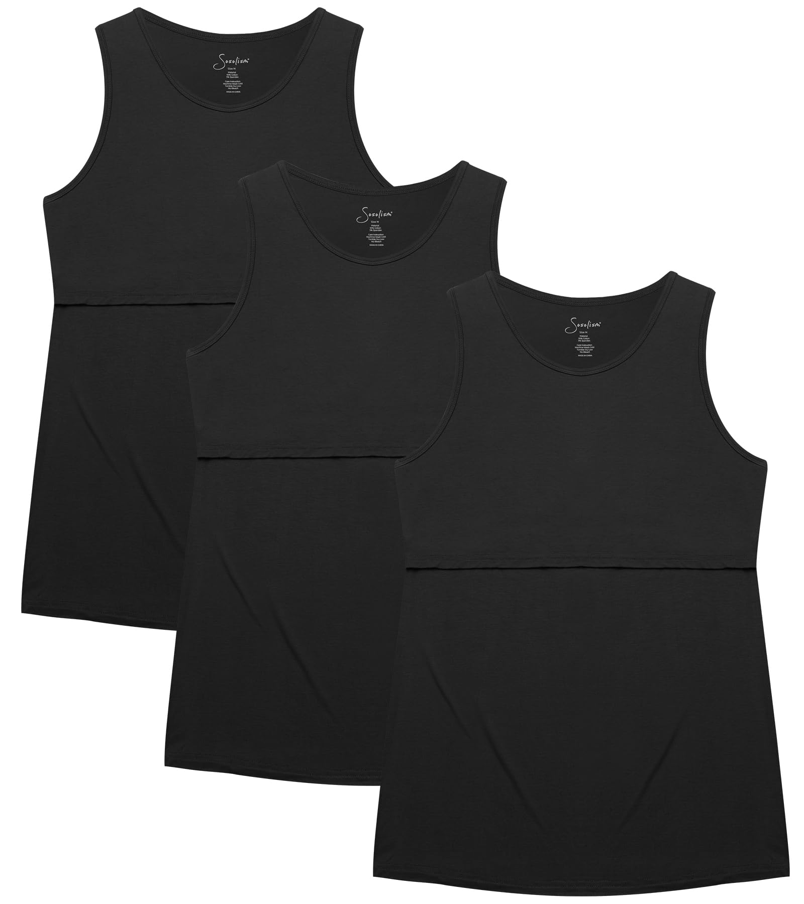 Women's 3 Pack Nursing Tank Tops - Black S-image-2433a7b6-f790-4e0a-b10a-ae1fa1c6dfcd-106530