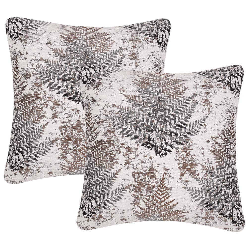 Nordic Pillow Covers Set of 2 - Coffee Fern 46 x 46 cm-image-389f698f-5beb-47ed-a0c2-1ea575ce9523-109988