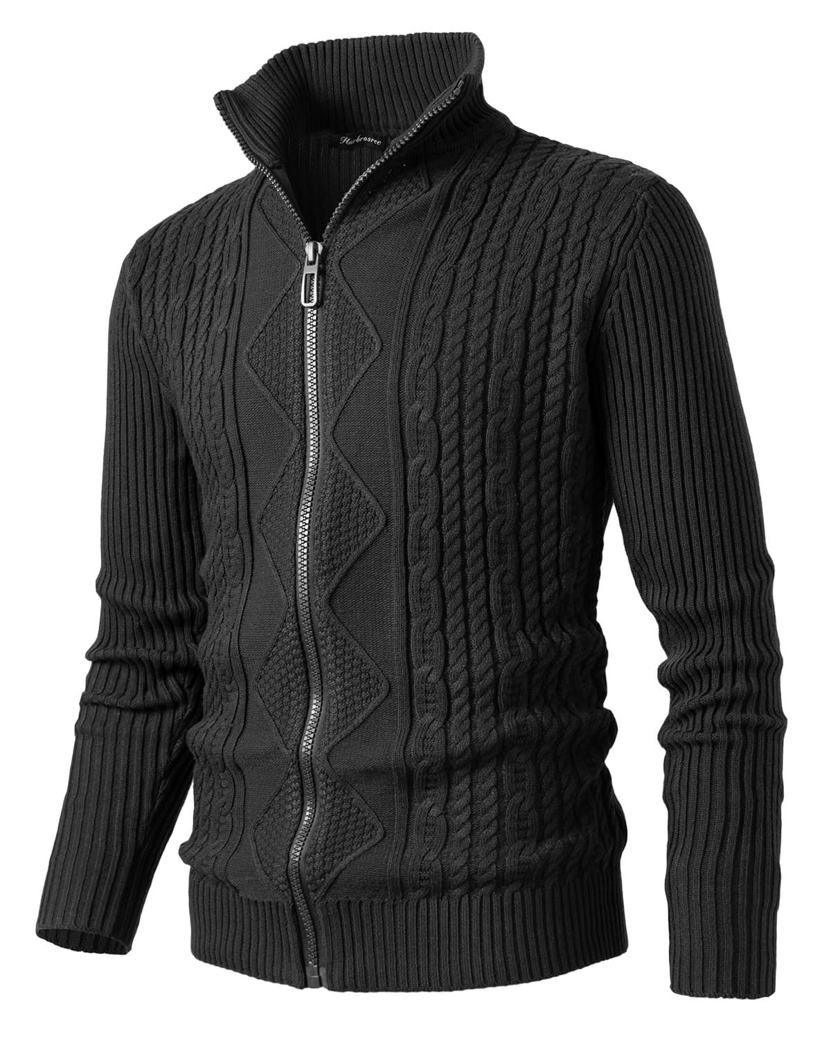 Men's Cable Knit Cardigan - Black XXL-image-25460ef6-47a0-4c1a-882d-a33878a1d105-111291