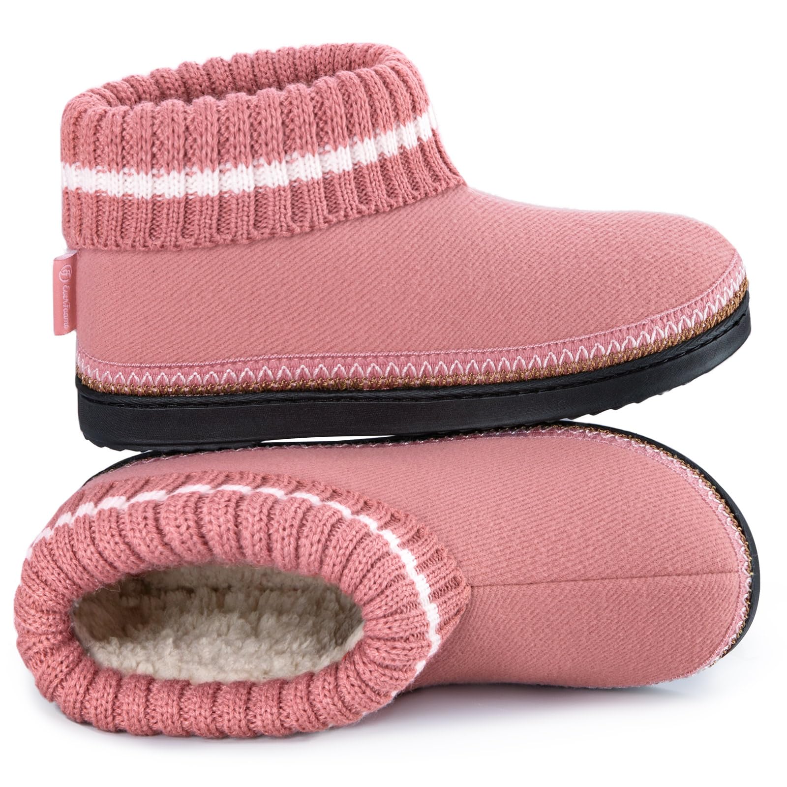 EverFoams Women's Bootie Slippers Non-slip Comfy Winter Indoor Pink, 8-image-61e321b6-d627-46ce-8e93-76675e3d7fb9-43284